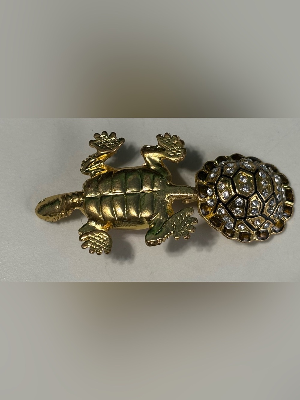Gold Crystal Turtle Figurine Decorative Accent - Gold - Picture 5 of 7